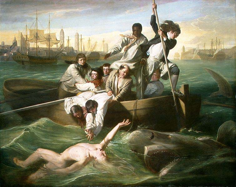 John Singleton Copley Watson and the Shark (1778) depicts the rescue of Brook Watson from a shark attack in Havana, Cuba.